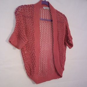 Cotton Emporium Pink Crochet Shrug